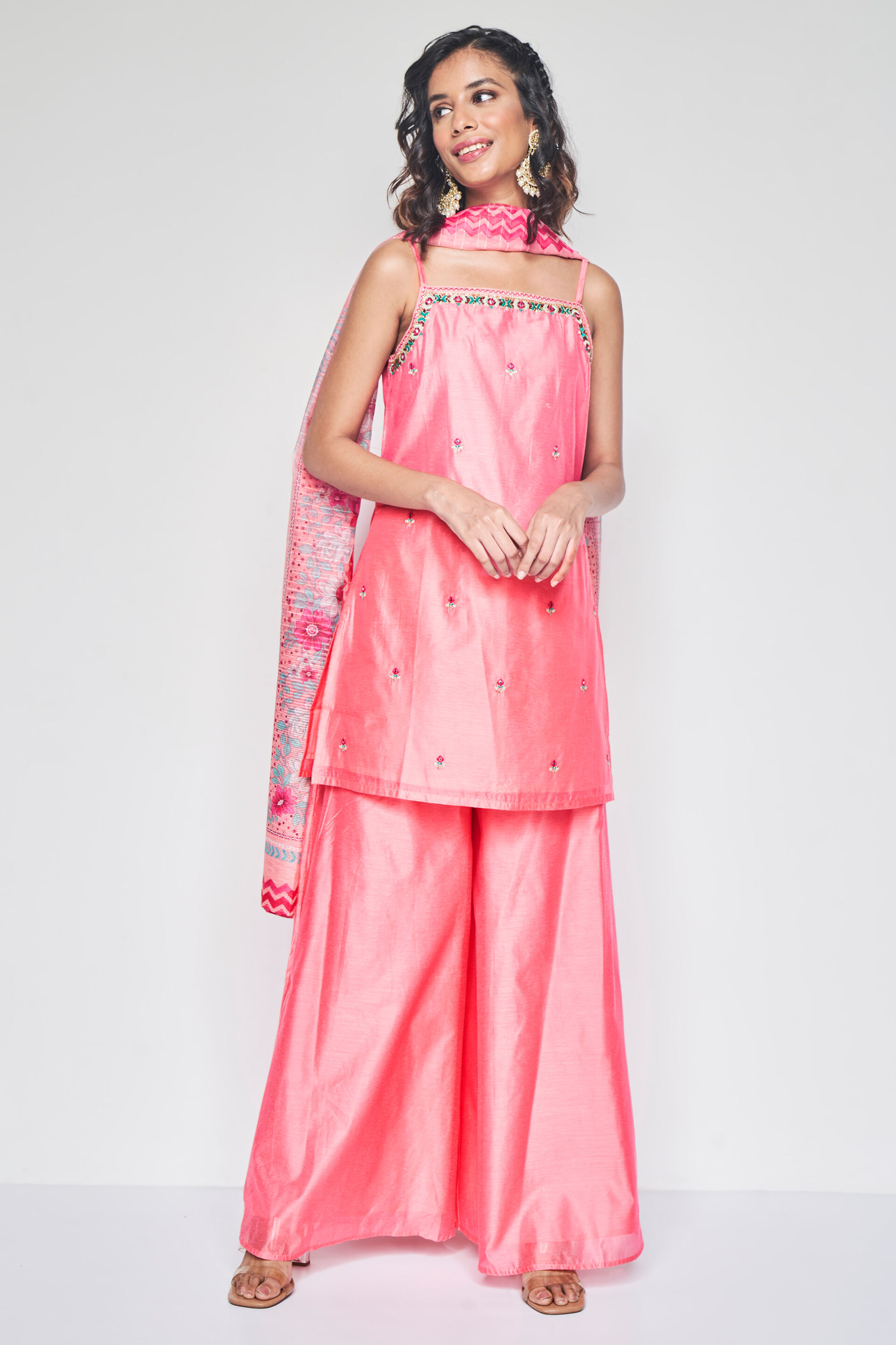Coral Crush kurta Set, Coral, image 8